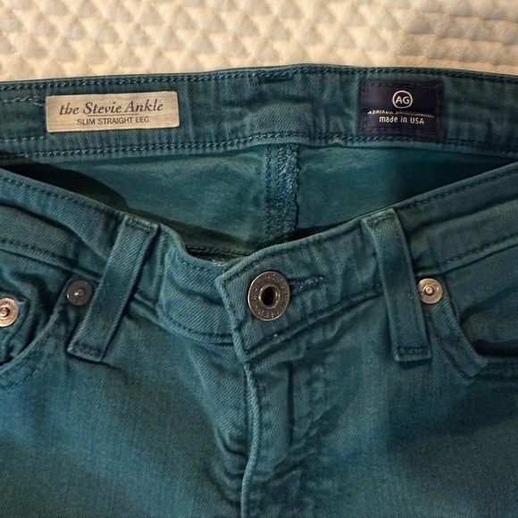 Ag Adriano Goldschmied Jeans - The Stevie Ankle Slim Straight Leg - Teal - Picture 4 of 9
